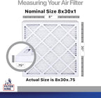 Filter King 8x30x1A Carbon Air Filters | 4 Pack | Carbon MERV 8 HVAC Pleated AC Furnace Filter | Actual Size: 8 x 30 x .75"