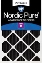 Nordic Pure 16x25x4 (Actual Size: 15 1/2 x 24 1/2 x 3 5/8) Pure Carbon Pleated Odor Reduction Merv 8 Furnace Filter 1 Pack