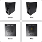 Dust Filter PC 90mm for Computer Cooler/PSU/Routers PVC 50 Mesh, Magnetic Frame PC Fan Dust Mesh Cooler Filter Dustproof Computer Fan Grills (PVC, Gentleman, 90 * 90mm, 5pcs, Black)