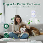 Air Ionizer for Home(4 pack), Ionic Air Purifier Plug in with 6 Carbon Fiber Tips, Ultra Quiet Portable Air Cleaner for Kitchen Bedroom Office Bathroom,Energy Efficient with Blue/Warm White Mood Light