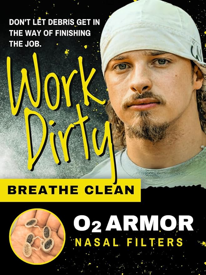 O2 Armor Nose Filters for Welders & Allergies - Nose Filter for Dust - Nasal Filters for Welding - Nose Dust Mask for Construction (50 Pack, Size X-Large)