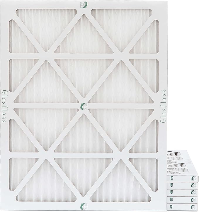 Glasfloss 15x20x1 MERV 10 (FPR 5-6) Pleated Air Filters Box of 6. Actual Size: 14-1/2 x 19-1/2 x 7/8