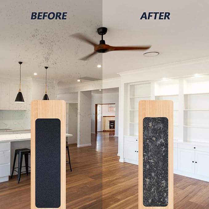 Ceiling Fan Filters for Blades, 3Pcs Activated Coconut Shell Carbon Ceiling Fan Air Purifier Pads, Easily Sticks Unscented Air Filters for Common Household Contaminants