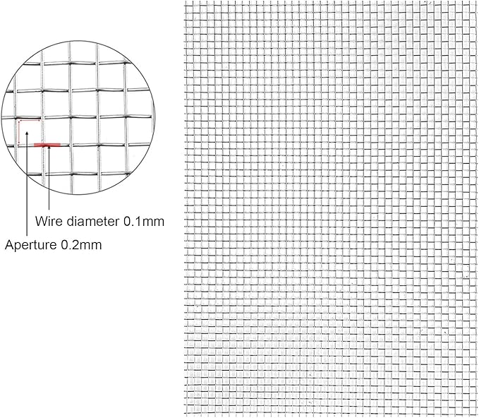 Stainless Steel Woven Wire Mesh 304 Stainless Steel Woven Wire, 80 Mesh Fly Mosquito Net, Fine Screen Mesh, Rodents Garden Insect Screen, for Vent, Filter, Window (Silver 1x9m)