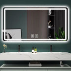 JSLJDM 500 X800 mm Illuminated Backlit LED Bathroom Mirror, Wall Mounted Multifunction Bathroom Vanity Mirror with Lights and Demister Pad, Energy-Saving Illuminated Smart Mirror