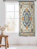 Sheer Curtains 63 Inch Length, Southwest Farmhouse Semi Sheer Curtains Light Filtering Window Treatment, Orange Blue Desert Bohemian Privacy Voile Drapes for Living Room Bedroom 52x63 Inch