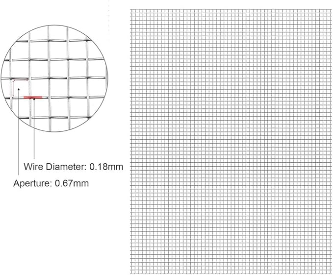 MRYBD 304 Stainless Steel Woven Wire Mesh Small 1mm Hole Fine Wire Mesh, 30 Mesh Drain Cover Mesh, Garden Insect Screen, for Air Bricks, Window, Vents, Filter 1x4m