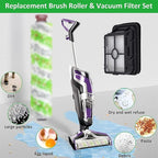 for Bissell CrossWave Pet Pro 2306A CrossWave 1785 Series Replacement Parts 4 Pack 2460 Multi-Surface Pet Pro Cleaner Brush Rolls Tangle-Free+4 Pack 1866 Vacuum Filters Part 1613568 1608684
