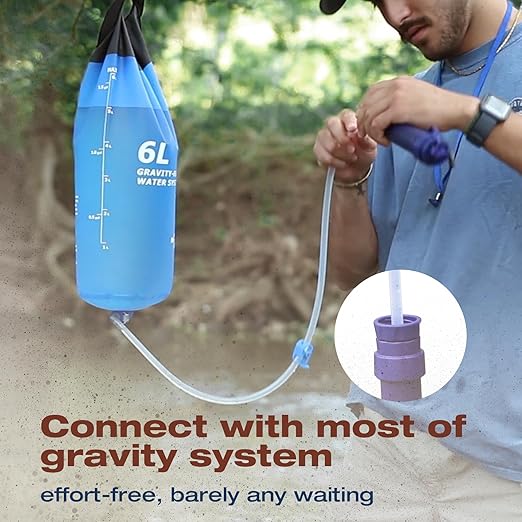 Membrane Solutions Water Filter Straw S2, NSF/ANSI 42&372&401 Certified, 4-Stage 0.1 μm Portable Water Purifier with Replaceable Filter, 5,000L Capacity for Camping, Hiking, Survival and Emergency- 5P