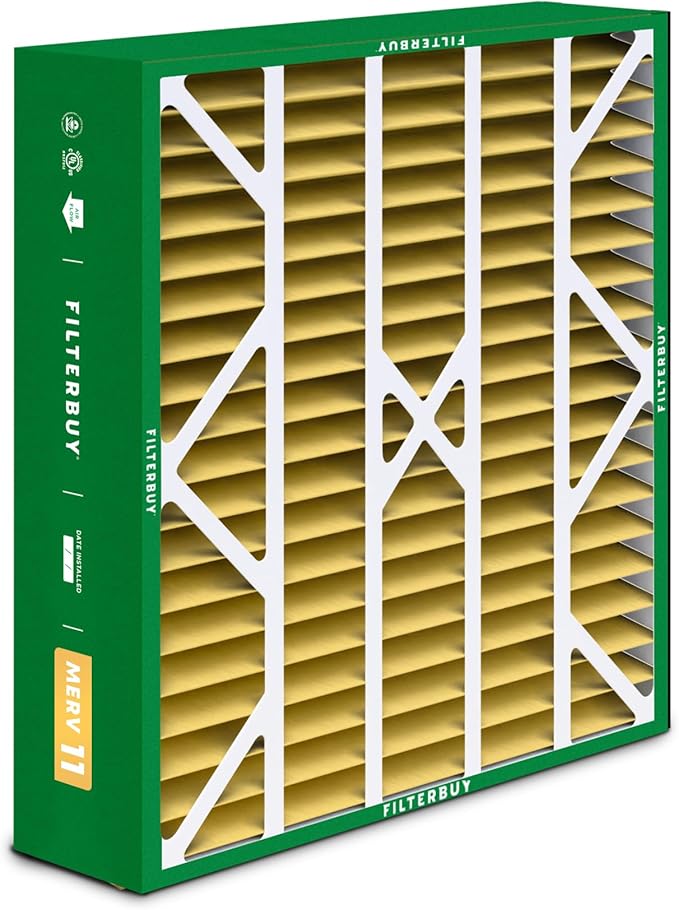 Filterbuy 20x25x6 Air Filter MERV 11 Superior Pet & Allergy Defense (3-Pack), Pleated HVAC AC Furnace Filters for AprilAire Space-Gard 201, 2200, 2250, & Lennox (Actual Size: 19.75 x 24.25 x 6.00)