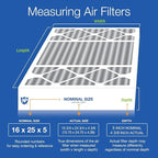 Nordic Pure 16x25x5 (Actual Size: 15 3/4 x 24 3/4 x 4 3/8) Honeywell Replacement Air Filters MERV 12 Plus Carbon 4 Pack