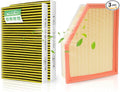 Engine & 2*Cabin Air Filter Set for 2019-2026 BMW X5 X7 X6 (3.0L ONLY), 2017-2023 530i, 530e, 540i, 740i, 840i, 530i xDrive 2.0L/3.0L Car Accessories Replacement 64115a1bdb6 13718691835-3 Pack
