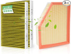Engine & 2*Cabin Air Filter Set for 2019-2026 BMW X5 X7 X6 (3.0L ONLY), 2017-2023 530i, 530e, 540i, 740i, 840i, 530i xDrive 2.0L/3.0L Car Accessories Replacement 64115a1bdb6 13718691835-3 Pack