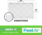 16x20x1 Air Filter – 6 Pack, MERV 11 Pleated HVAC & Furnace Filter, Electrostatic Mechanical Filtration (Actual Size 15.50 x 19.50 x 0.75)
