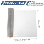 uxcell 40 Mesh 79" x 10" Woven Wire Mesh, 316 Stainless Steel Air Vent Filter Screen, Window Screen Mesh for DIY Projects Vents Cover Filtration Animals Fence