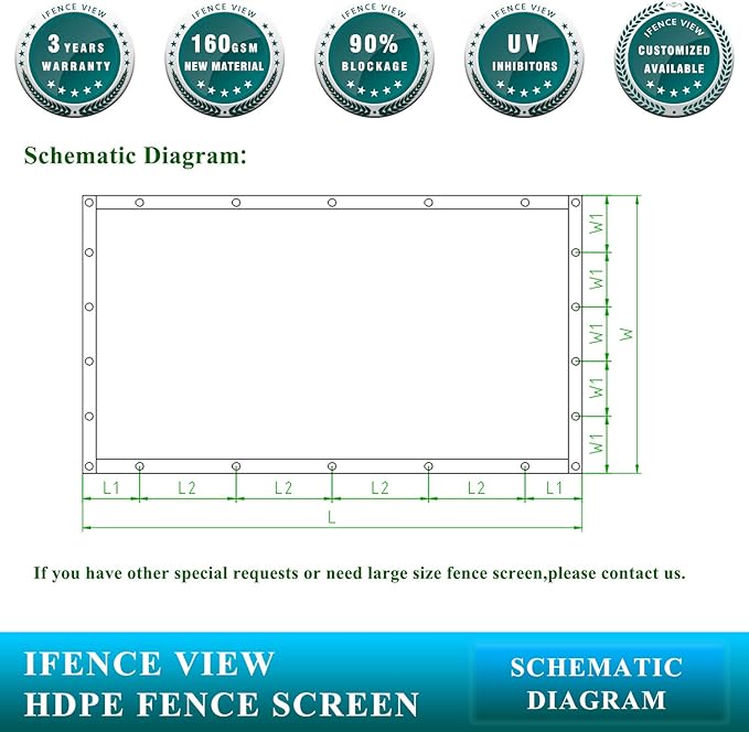 Ifenceview 6'x1' to 6'x100' Brown Shade Cloth Panels Fence Privacy Screen Fabric Mesh Net for Construction Site Yard Driveway Garden Railing Pool Balcony Canopy Awning 160 GSM (6' x 92')