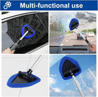 Compatible for Window Scraping Mist Eliminator Microfiber Car Cleaner Telescopic Windshield Cleaning Tools Auto Accessories(Green)