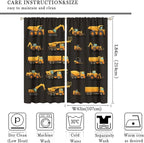 Kids Construction Window Curtains, Construction Machinery Equipment Mode of Transport Bulldozer Tractor Windows Curtain for Children Teens Room Decor 84x84in (30% Blackout)
