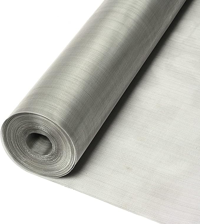 Stainless Steel Woven Wire Mesh 304 Stainless Steel Woven Wire, 80 Mesh Fly Mosquito Net, Fine Screen Mesh, Rodents Garden Insect Screen, for Vent, Filter, Window (Silver 1x8m)