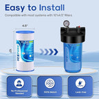 ICEPURE 5 Micron 10" x 4.5" Whole House Sediment Pleated Water Filter Replacement for GE FXHSC, Culligan R50-BBSA, Pentek R50-BB, DuPont WFHDC3001, W50PEHD, GXWH40L, GXWH35F for Well Water, 2PACK