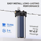 1 Micron 2.5" x 10" Whole House CTO Carbon Water Filter Cartridge Replacement for Under Sink Water Filter System, Dupont WFPFC8002, WFPFC9001, FXWTC, SCWH-5, WHEF-WHWC, WHCF-WHWC, AMZN-SCWH-5,4Pack