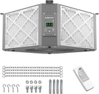 Abestorm 360 Degree Intake Air Filtration System for Woodworking, Built-in Ionizer, 1350CFM Hanging Air Filter, Shop Dust Collector, Garage WorkShop, MERV-11 filter, DecDust 1350IG
