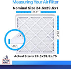 Filter King 24.5x29.5x1 Air Filter | 3-PACK | MERV 8 HVAC Pleated A/C Furnace Filters | MADE IN USA | Actual Size: 24.5 x 29.5 x .75"