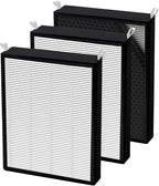 3 Pack True HEPA/Carbon Filters Replacement Compatible with NUWAVE OxyPure Large Area Smart Air Cleaner Purifier Models 47001, 47002, 47003, 47004, 47005, and 47006., Activated Carbon + HEPA Combo