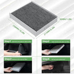CF12150 Cabin Air Filter With Activated Carbon Compatible with 2015 2016 2017 2018 2019 2020 2021 2022 F150 Accessories 2017-2022 F250 F350 Super Duty Expedition Lincoln Navigator Air Filters (3 Pack)
