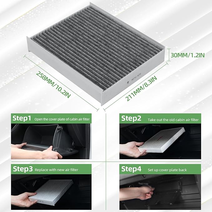CF12150 Cabin Air Filter With Activated Carbon Compatible with 2015 2016 2017 2018 2019 2020 2021 2022 F150 Accessories 2017-2022 F250 F350 Super Duty Expedition Lincoln Navigator Air Filters (3 Pack)