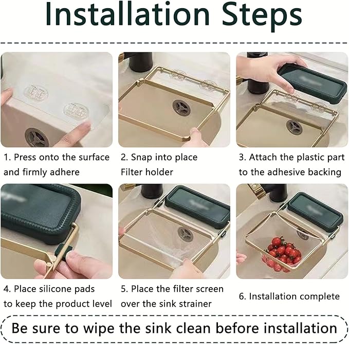 50Pcs Kitchen Residue Mesh Bag Sink Strainer Collapsible Food Catcher Square Bracket Corner Hanging Drain Basket Filter Screen Holder for Waste Green 1pcs