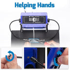 WEP 948DQ-I Fume Extractor Tool with Double Filtering, Helping Hands, Adjustable Tilt Angle, Fenders for Soldering Station, Soldering Iron with 6 Filtration Adsorbers