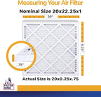 Filter King 20x22.25x1 Air Filter | 12-PACK | MERV 13 HVAC Pleated A/C Furnace Filters | MADE IN USA | Actual Size: 20 x 22.25 x .75"