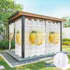 Lemons Yellow Summer Fruit Vintage Wood Outdoor Curtains for Patio Waterproof Outside Curtains with Grommet Top Weatherproof Curtain for Cabana Pergola Gazebo, 1 Panel, 54" W x 84" L