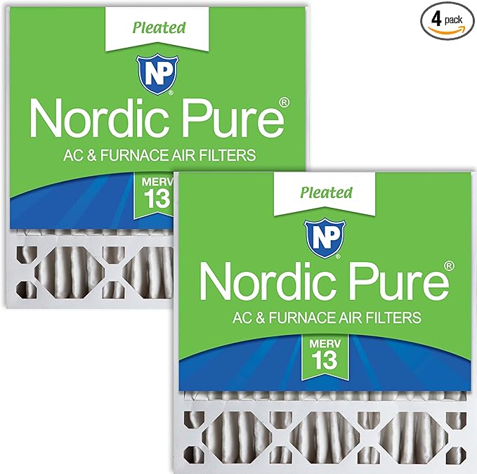 Nordic Pure 20x20x5 (Actual Size: 19 5/8 x 19 7/8 x 4 3/8) Honeywell/Lennox Replacement MERV 13 Air Filters 4 Pack
