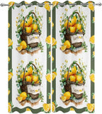 Lemon Outdoor Curtains for Patio Lemons Baskets Summer Tropical Plant Waterproof Outside Curtains with Grommet Top Weatherproof Curtain for Cabana Pergola Gazebo, 2 Pack, 54" W x 108" L