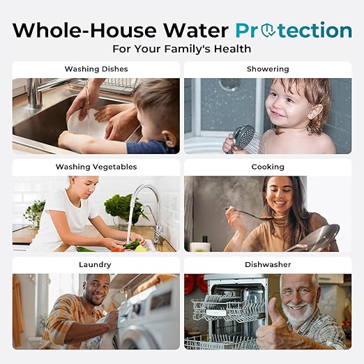 iSpring Whole House Water Filter System, Reduces Iron, Manganese, Chlorine, Sediment, Taste, and Odor, 3-Stage Iron Filter Whole House, Model: WGB31BM, 10” x 4.5” Filters, 1” Inlet/Outlet