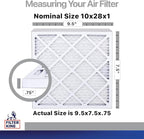 Filter King 10x28x1 Air Filter | 4-PACK | Carbon MERV 8 HVAC Pleated A/C Furnace Filters | MADE IN USA | Actual Size: 9.5 x 27.5 x .75"