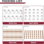 ARCCAPTAIN 110PCS PT31 Plasma Cutting Consumables Fit CUT-45 CUT-50 CT-312 MIG205 MP with Plasma Cutter Torch PT-31 JG-40 LG-40