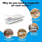6-Pack White Magnetic Vent Covers 5x11 Inch - Universal Fit for Floor, Wall & Ceiling Registers (5"-6" Width x 11"-12"Length) | High Airflow Mesh Design | Tool-Free Easy Installation