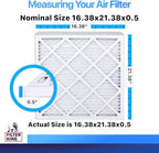 Filter King 16.38x21.38x0.5 Air Filter | 4-PACK | MERV 8 HVAC Pleated A/C Furnace Filters | MADE IN USA | Actual Size: 16.38 x 21.38 x 0.5"