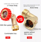 Lead-Free Brass 90 Degree Hose Saver,90°Hose Elbow Fitting Quick Swivel Connect Adapter,Thread Size 3/4" Connectors,Hose Protector with Water Filter（2 Pcs）