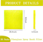 AUC Paint Booth Exhaust Filters,20" x 20" (200 pieces),22 Gram Fiberglass Paint Arrestors Pad,Captures Overspray Paint Particles in Paint booth(Actual Dimensions: 20.5" x 20.5")