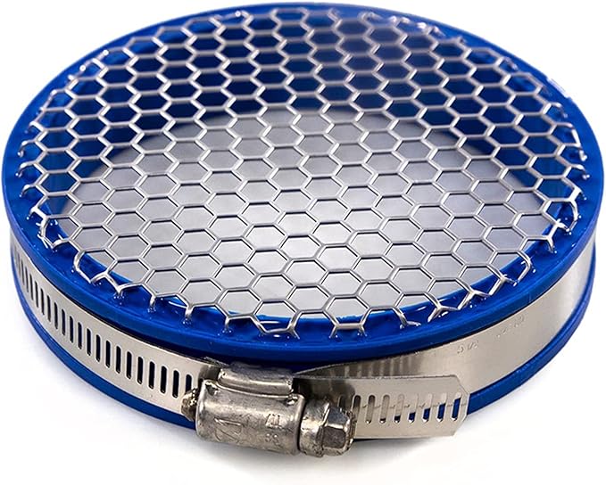 Ultra 4" Stainless Steel Turbo Air Filter – One-Piece Car Air Filter Screen for T3 T4 & T5 Turbo Kit - High-Performance Turbo Racing (Blue)