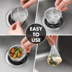 200 Pack Kitchen Sink Strainer Mesh Bag, Anti-Clogging Disposable Sink Drain Covers, Kitchen Essentials Sink Filter Nets, Fits Most Sink Strainers (4.0 x 4.0 Inch)