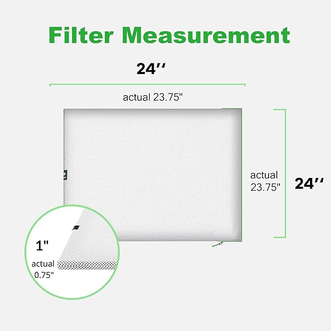 REair 24x24x1 Air filter Pro Kit, Washable and Reusable Air Filter 24x24x1 for AC HVAC Furnace, MERV 8 Air Filters Machine Washable & Dryer Friendly, AC Furnace Air Filter, Include 2 Filters&1 Frame