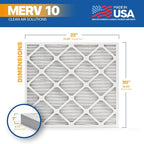 BNX TruFilter 20x22x1 MERV 10 (6-Pack) AC Furnace Air Filter - MADE IN USA - Pleated Air Conditioner HVAC AC Furnace Filters - Removes Odor, Mold, Bacteria, Smoke