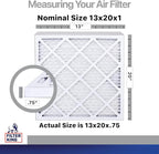 Filter King 13x20x1 Air Filter | 4-PACK | Carbon MERV 8 HVAC Pleated A/C Furnace Filters | MADE IN USA | Actual Size: 13 x 20 x .75"