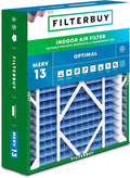 Filterbuy 21x21x5 Air Filter MERV 13 Optimal Smoke & Allergy Defense (1-Pack), Electrostatic Pleated HVAC AC Furnace Filters Replacement for Rheem, Ruud, & Protech (Actual Size: 20.63 x 20.63 x 4.38)