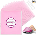 200 Sheets Nail Dust Collector Filter Paper, Disposable Nail Dust Filters for Most Finger Dust Collector Machine, Nail Vacuum for Fingernail Salon Spa Tech Supplies & Accessories (Pink, M)